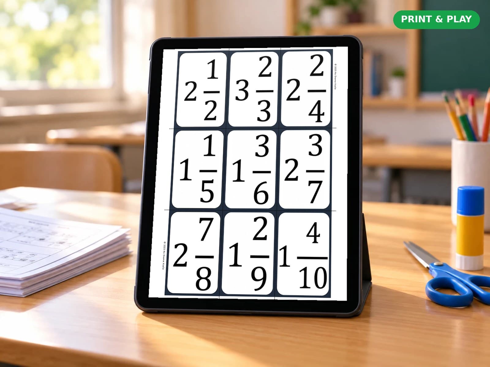 Complete Fractions Bundle on a tablet