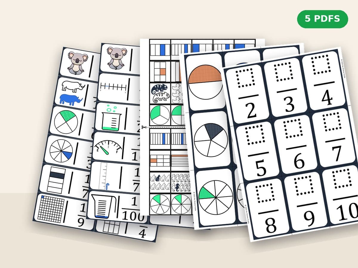 Unit Fractions Builder Bundle: every file laid out