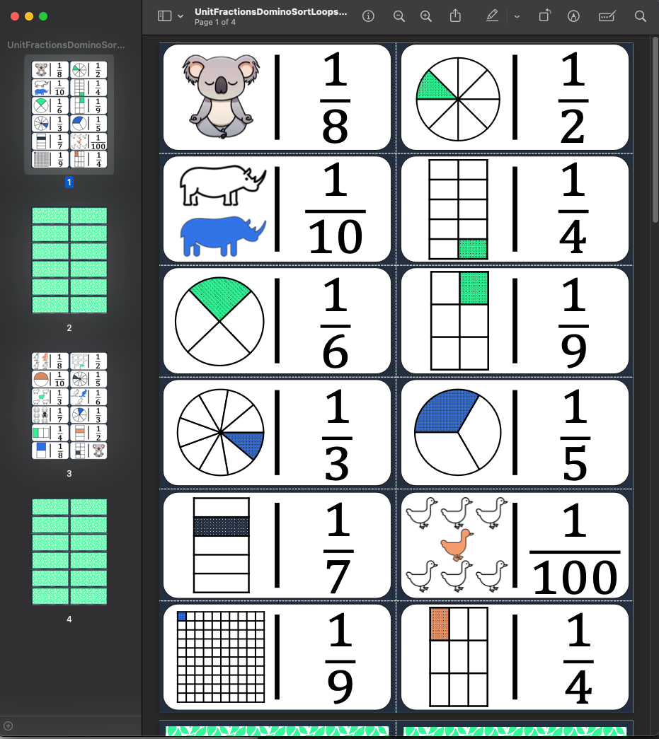 Unit Fractions Foundation Builder Bundle - Print