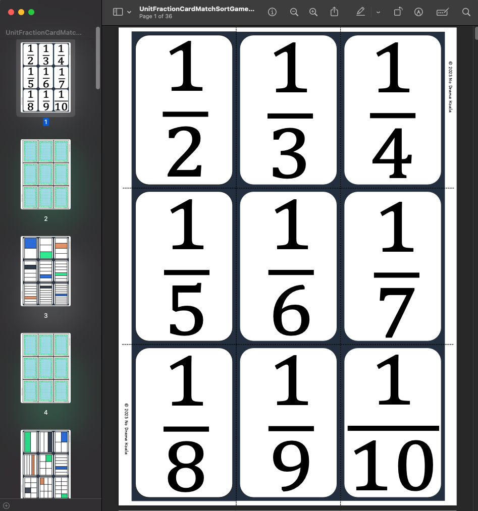 Fractions Playing Card MEGA Bundle