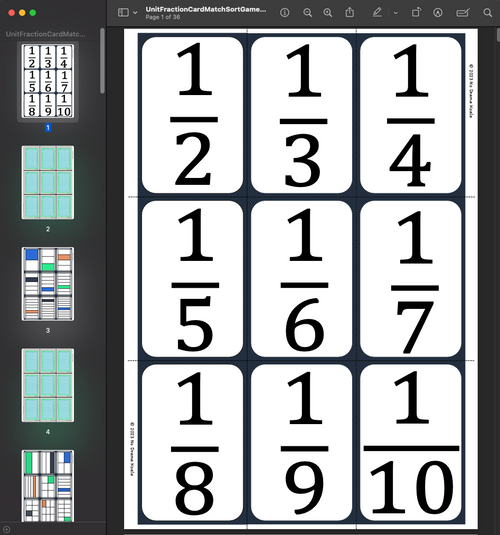 Fractions Playing Card MEGA Bundle