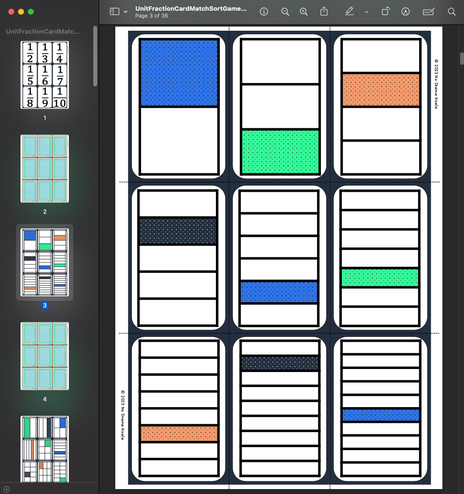 Fractions Playing Card MEGA Bundle